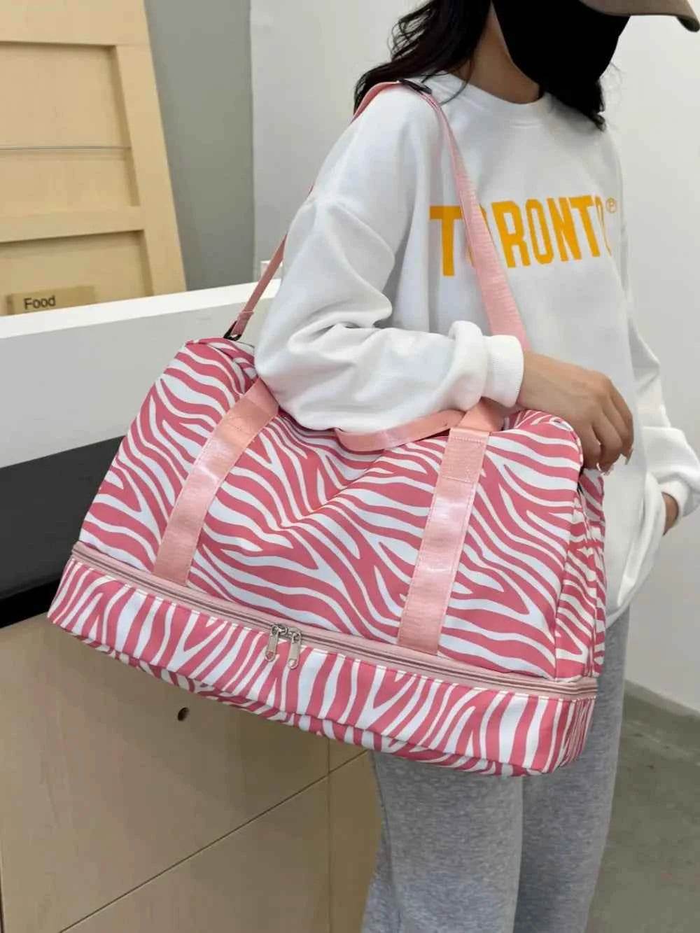 Oxford Cloth Leopard Travel Bag for a perfect OOTD – dress to impress outfits from Amexza