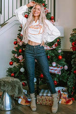 GAME DAY Football Notched Long Sleeve Sweatshirt for a perfect OOTD – dress to impress outfits from Amexza