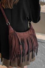 Suede Fringe Adjustable Strap Shoulder Bag for a perfect OOTD – dress to impress outfits from Amexza