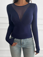 Devine Round Neck Long Sleeve T-Shirt - Amexza