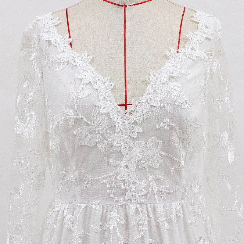 Wedding Dress Sexy Lace Long Sleeve Dress Evening Dress for a perfect OOTD – dress to impress outfits from Amexza