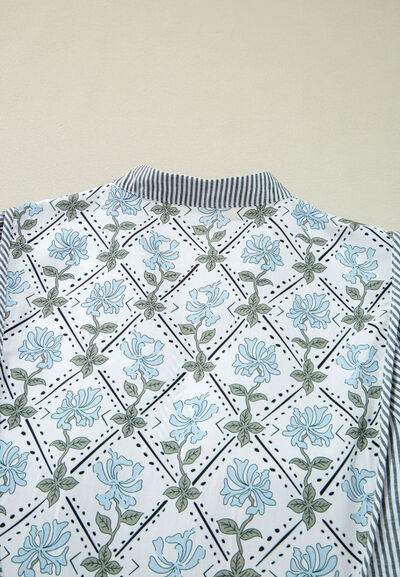 Tied Floral Printed Striped Long Sleeve Dress for a perfect OOTD – dress to impress outfits from Amexza