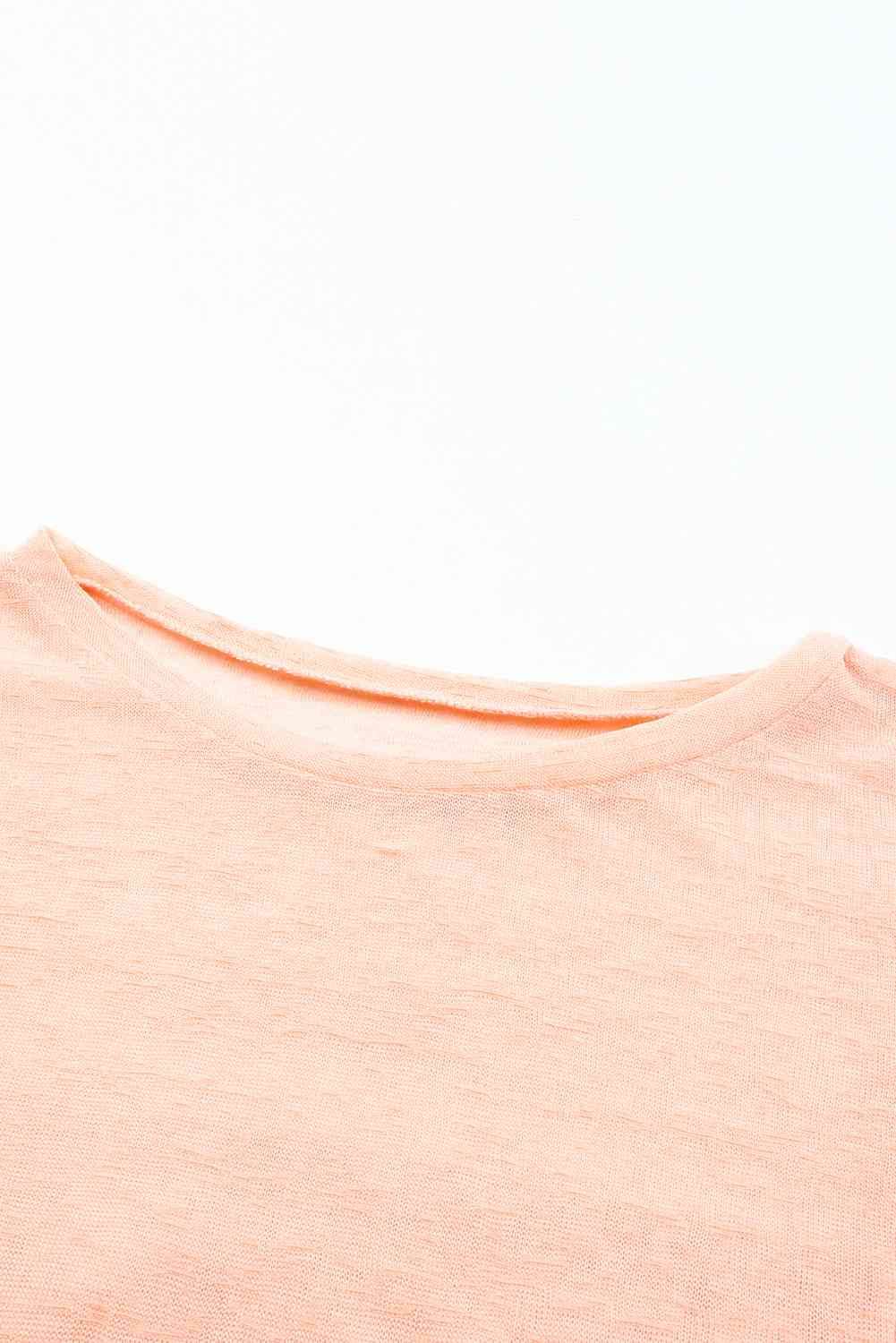 Round Neck Short Sleeve Sheer Cover-Up for a perfect OOTD – dress to impress outfits from Amexza