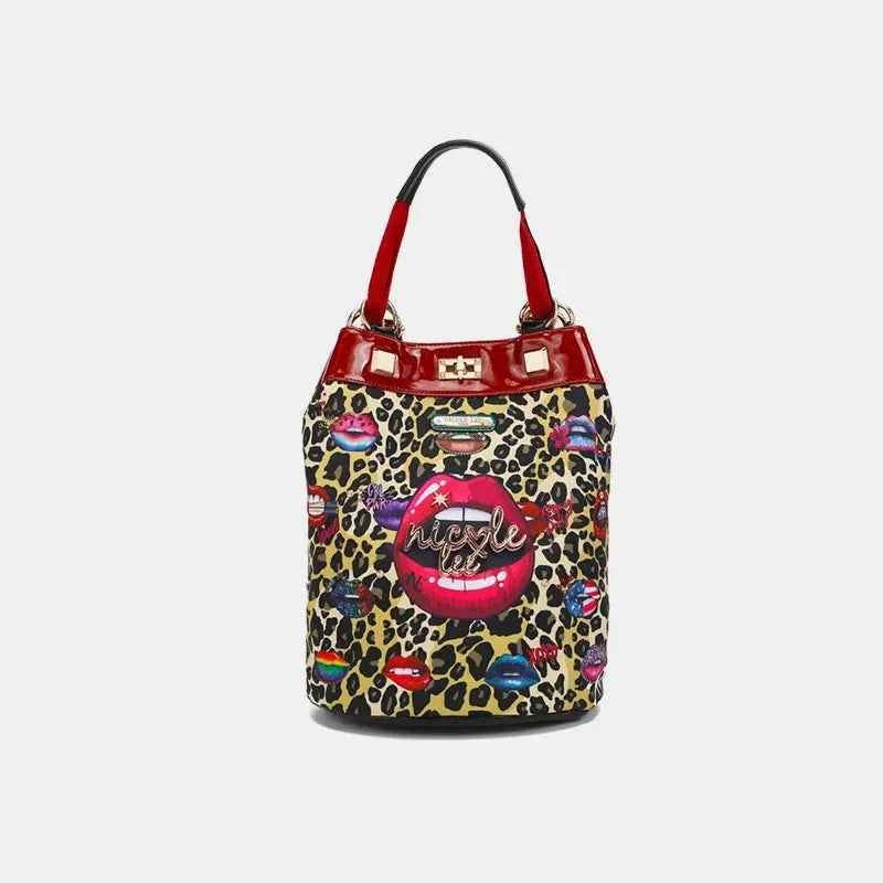 Nicole Lee USA Nylon Multifunctional Bucket Backpack Leopard One Size for a perfect OOTD – dress to impress outfits from Amexza