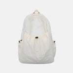 Drawstring Nylon Backpack Bag Ivory One Size for a perfect OOTD – dress to impress outfits from Amexza