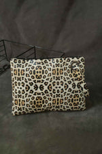 Leopard PU Leather Clutch Cream Leopard One Size for a perfect OOTD – dress to impress outfits from Amexza