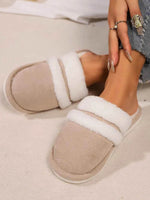 Contrast Faux Fur Round Toe Slippers for a perfect OOTD – dress to impress outfits from Amexza
