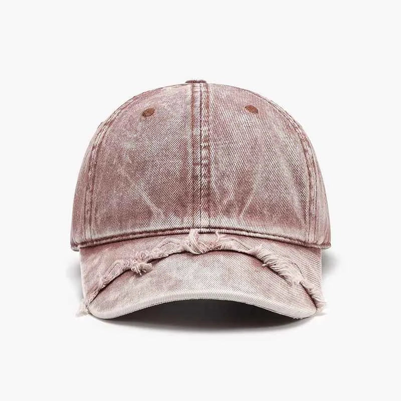 Fringe Adjustable Cotton Baseball Cap Dusty Pink One Size for a perfect OOTD – dress to impress outfits from Amexza