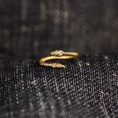 Snake Shape 18K Gold-Plated Bypass Ring for a perfect OOTD – dress to impress outfits from Amexza