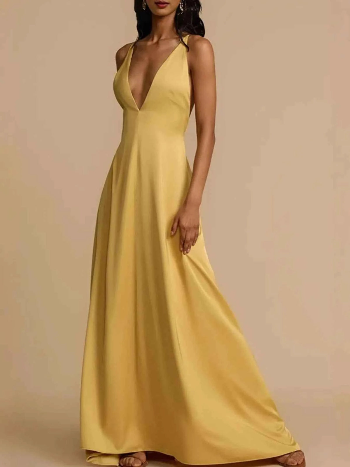 Deep V-Neck Maxi Dress