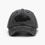 Embroidered Letter Cotton Baseball Cap Black One Size for a perfect OOTD – dress to impress outfits from Amexza
