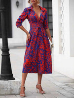 Printed Long Sleeve Shirt Dress