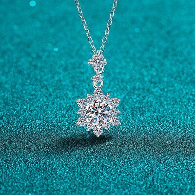 1 Carat Moissanite Zircon 925 Sterling Silver Necklace for a perfect OOTD – dress to impress outfits from Amexza