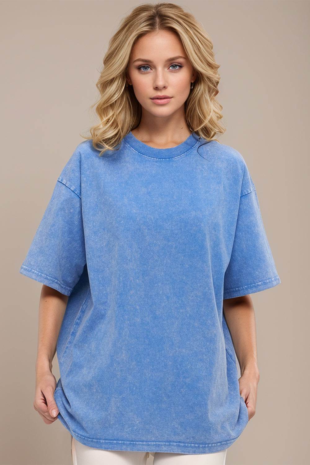 Basic Bae Round Neck Half Sleeve T-Shirt - Amexza