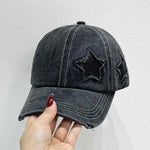Star Adjustable Baseball Cap Black One Size for a perfect OOTD – dress to impress outfits from Amexza