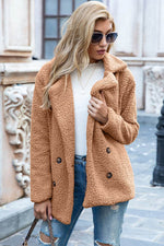 Ivy Lane Full Size Lapel Collar Sherpa Coat - Amexza