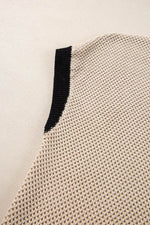 Contrast Trim Round Neck Cap Sleeve Knit Top for a perfect OOTD – dress to impress outfits from Amexza