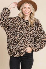 Culture Code Leopard Faux Fur Round Neck Top for a perfect OOTD – dress to impress outfits from Amexza