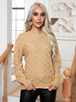 Round Neck Drop Shoulder Sweater for a perfect OOTD – dress to impress outfits from Amexza