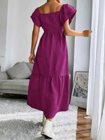 Tiered Square Neck Maxi Dress
