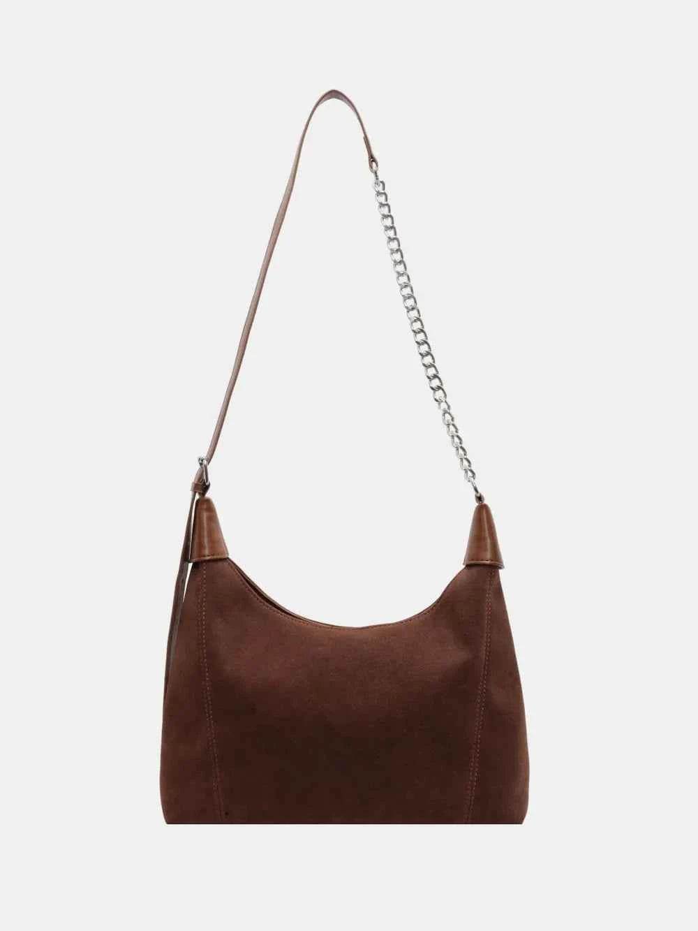 Suede Adjustable Strap Shoulder Bag Dark Brown One Size for a perfect OOTD – dress to impress outfits from Amexza