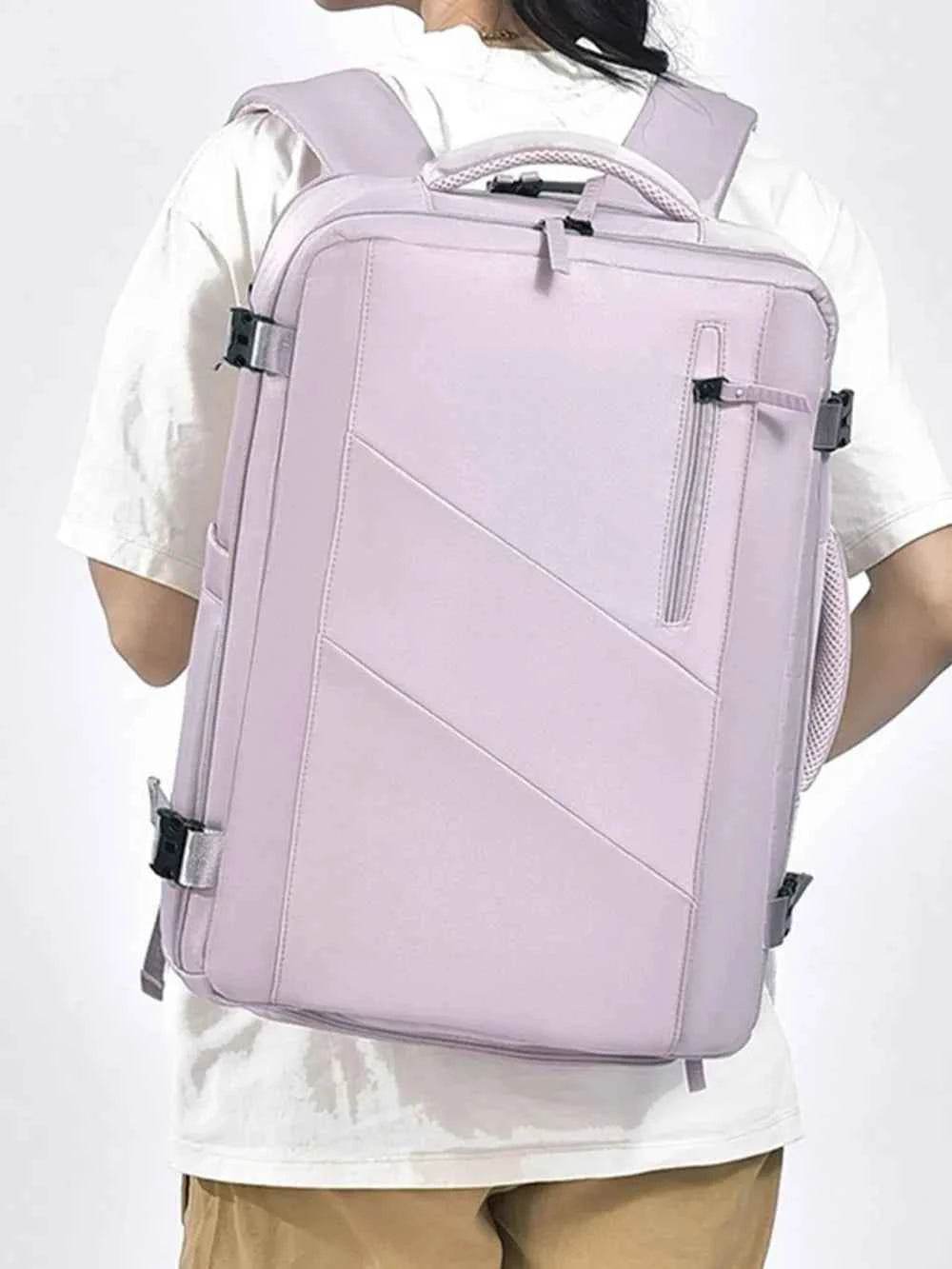 Oxford Cloth Adjustable Straps Backpack Bag Lilac One Size for a perfect OOTD – dress to impress outfits from Amexza