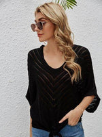 Openwork Batwing Sleeve Cover-Up for a perfect OOTD – dress to impress outfits from Amexza