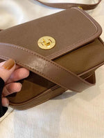 PU Leather Suede Twist-Lock Shoulder Bag for a perfect OOTD – dress to impress outfits from Amexza