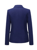 Lapel Collar Long Sleeve Blazer - Amexza
