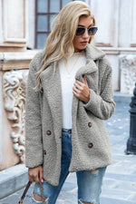 Ivy Lane Full Size Lapel Collar Sherpa Coat - Amexza