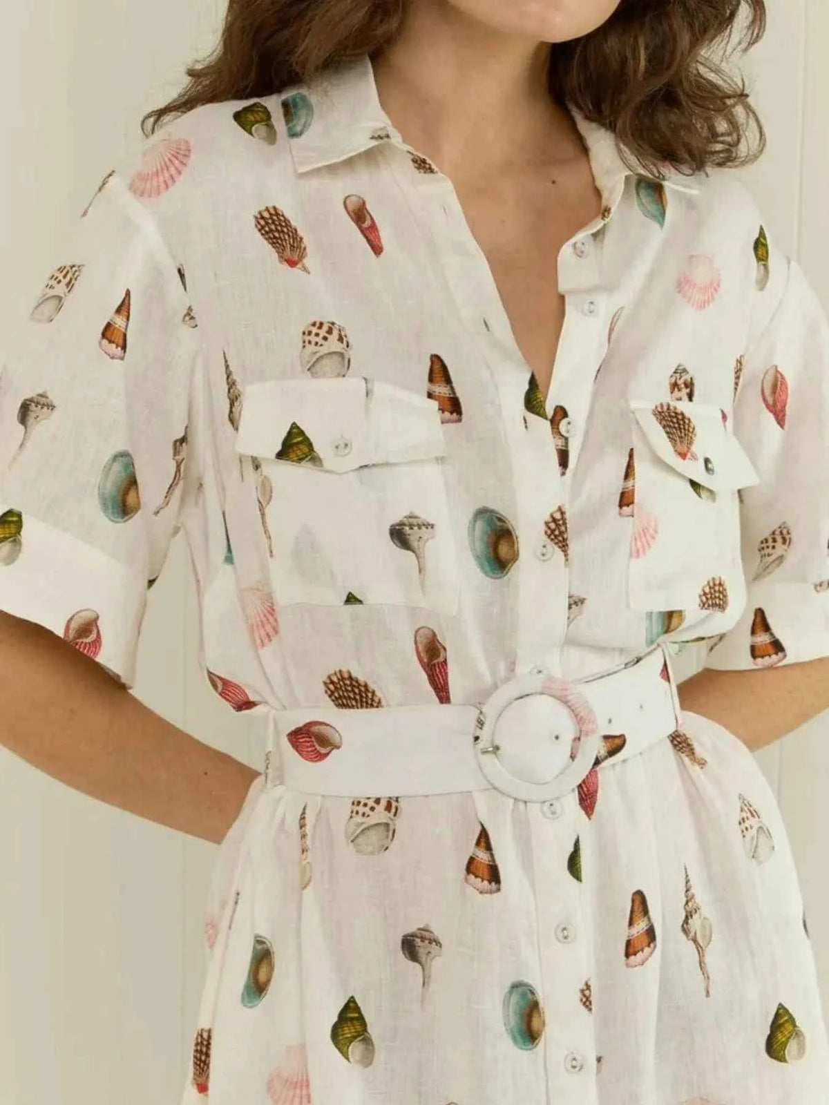 Printed Button Up Maxi Shirt Dress