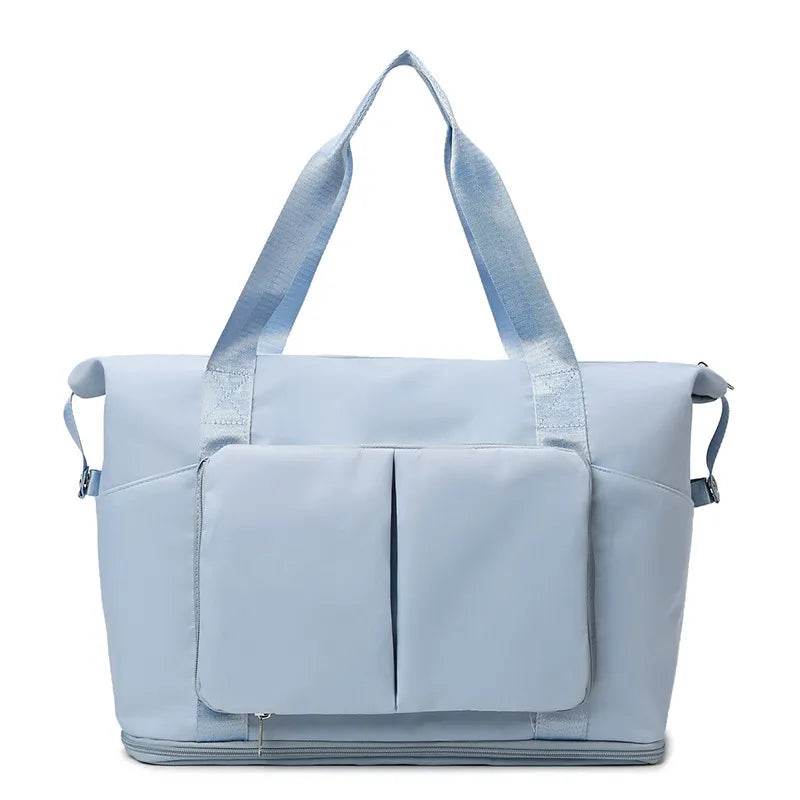 Oxford Cloth Multi Pocket Travel Bag Light Blue One Size for a perfect OOTD – dress to impress outfits from Amexza