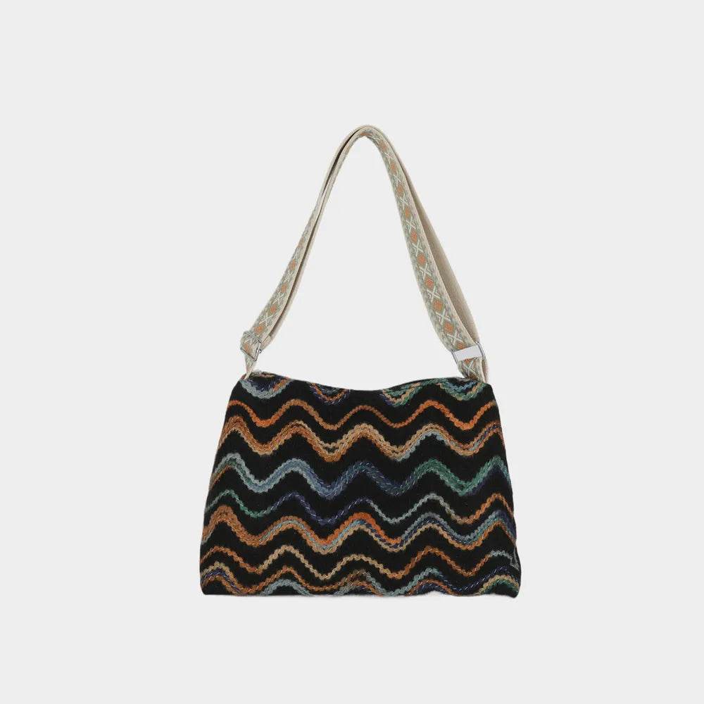 Adjustable Strap Medium Shoulder Bag Black One Size for a perfect OOTD – dress to impress outfits from Amexza