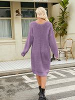 V-Neck Long Sleeve Sweater Dress for a perfect OOTD – dress to impress outfits from Amexza