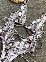 Lace-Up Backless Plunge One-Piece Swimwear for a perfect OOTD – dress to impress outfits from Amexza