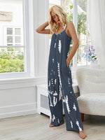 Shiny Tie-Dye Spaghetti Strap Jumpsuit with Pockets for a perfect OOTD – dress to impress outfits from Amexza