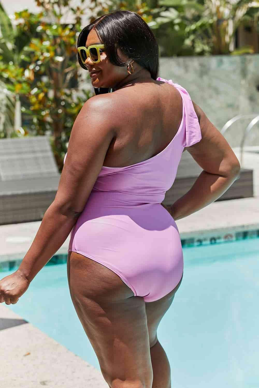 Marina West Swim Vacay Mode One Shoulder Swimsuit in Carnation Pink for a perfect OOTD – dress to impress outfits from Amexza