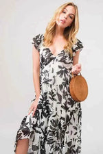 And The Why Ruffled Sleeve Tiered Floral Print Maxi Dress for a perfect OOTD – dress to impress outfits from Amexza