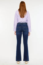 High Rise Double Waistband Flare Jeans - Amexza