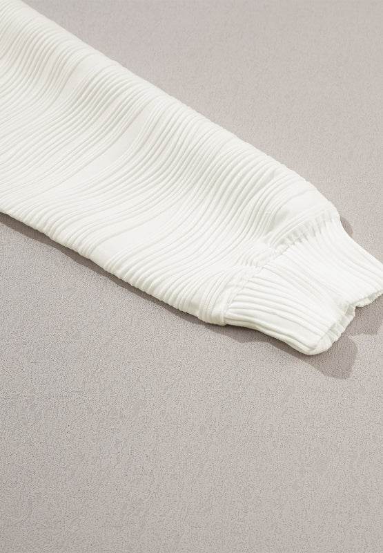 Texture Round Neck Long Sleeve Sweatshirt for a perfect OOTD – dress to impress outfits from Amexza