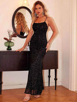 Sequin Square Neck Maxi Cami Dress for a perfect OOTD – dress to impress outfits from Amexza