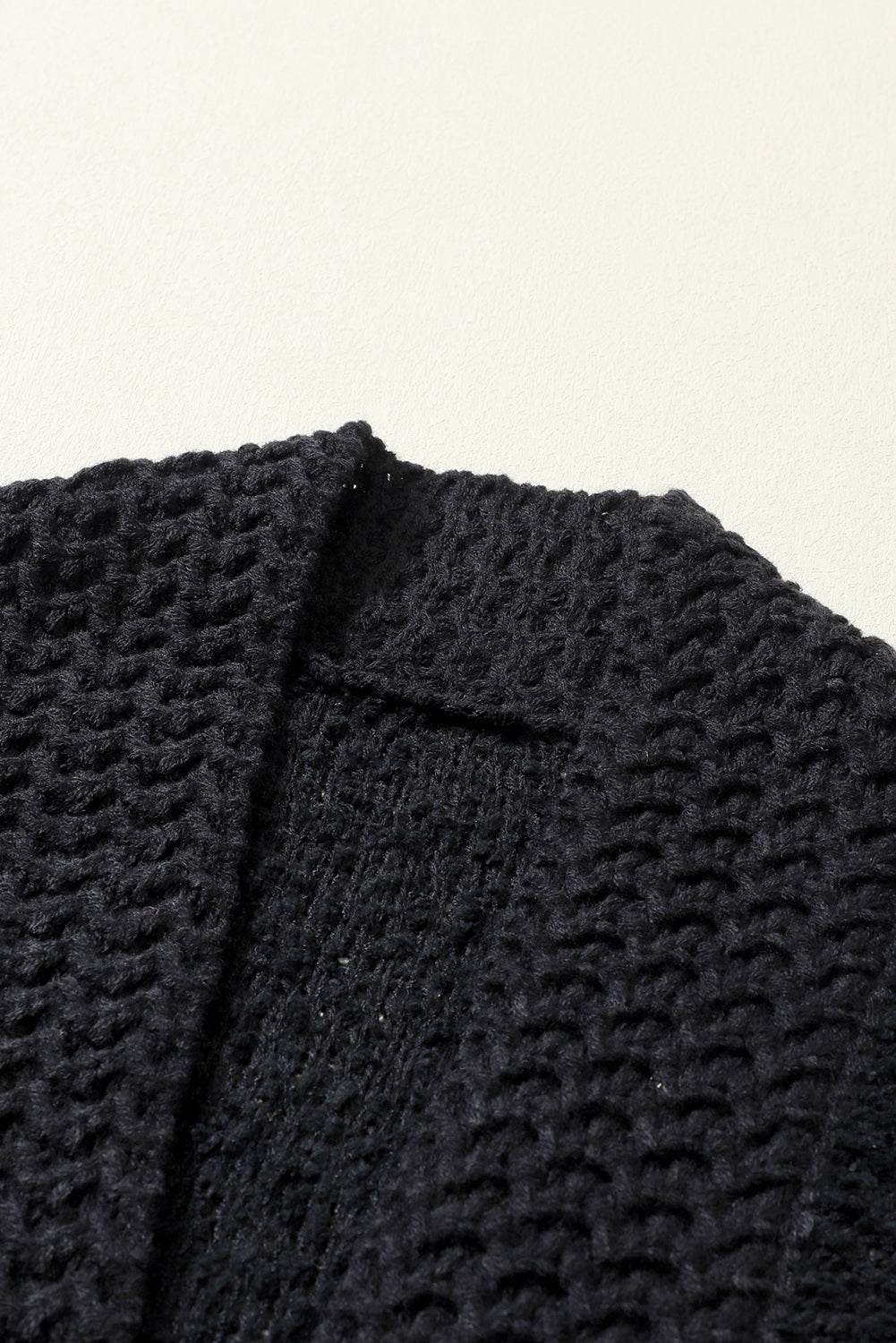 Solid Color Open Front Cardigan - Amexza