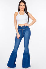 American Bazi High Waist Pull On Flare Jeans - Amexza