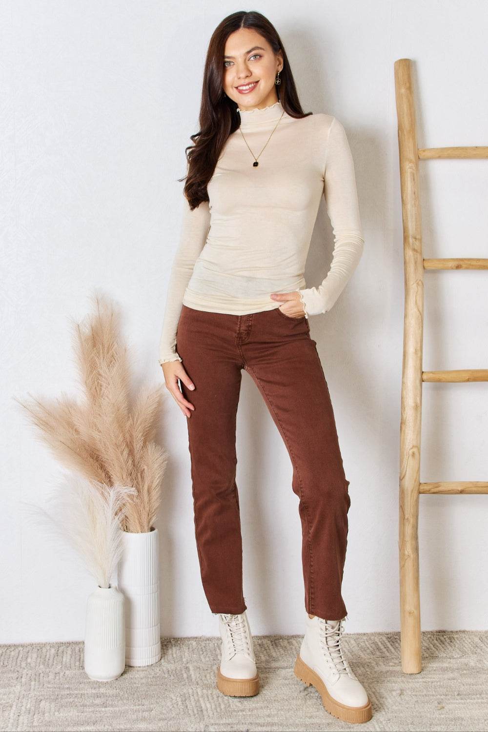 Zenana Mock Neck Layering Top for a perfect OOTD – dress to impress outfits from Amexza