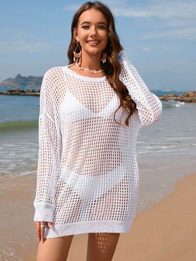 Backless Boat Neck Long Sleeve Cover Up for a perfect OOTD – dress to impress outfits from Amexza