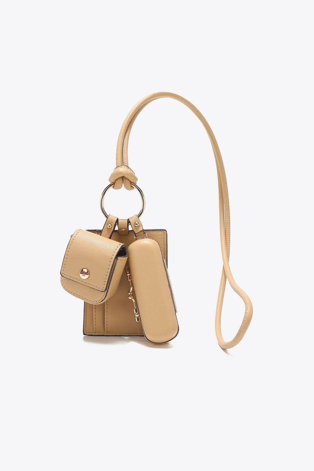 Nicole Lee USA Vegan Leather 3-Piece Lanyard Set Khaki One Size for a perfect OOTD – dress to impress outfits from Amexza