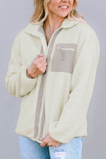Chest Pocket Zip Up Fleece Jacket - Amexza