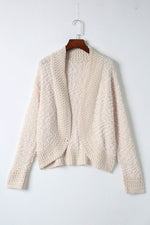 Solid Color Open Front Cardigan - Amexza