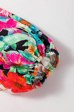 Floral Tie Neck Balloon Sleeve Blouse - Amexza