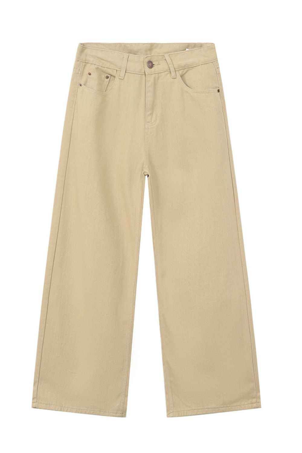 Wide Leg Jeans with Pockets Khaki for a perfect OOTD – dress to impress outfits from Amexza